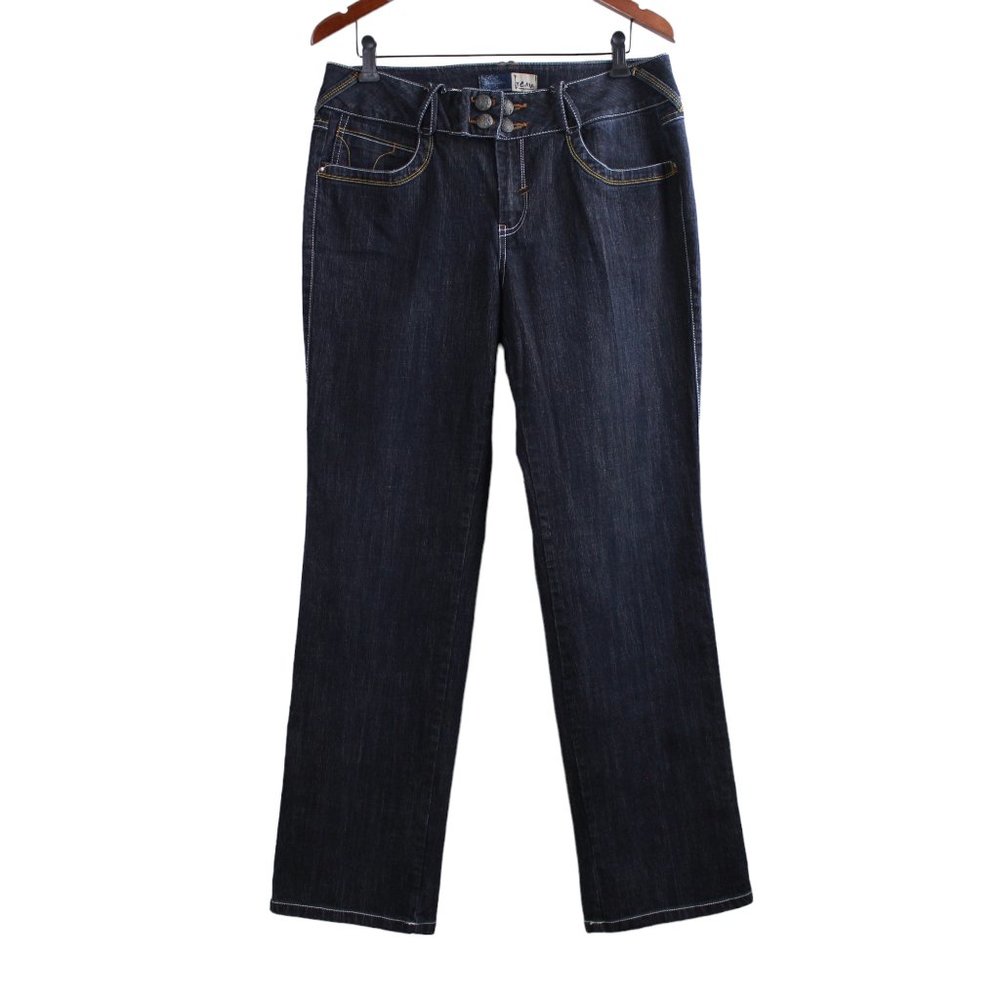 Beau Dark Wash Straight-leg Mid-rise Jeans